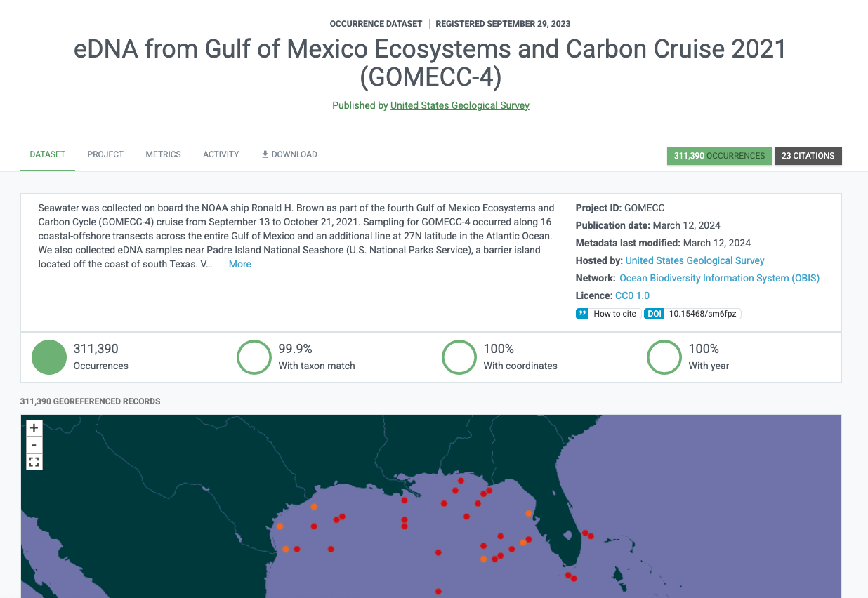 Landing Page GOMECC dataset